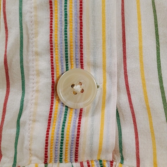 Madewell Dress Womens 2 Multicolor Striped Button Front Tiered Cotton Sundress - Picture 14 of 14